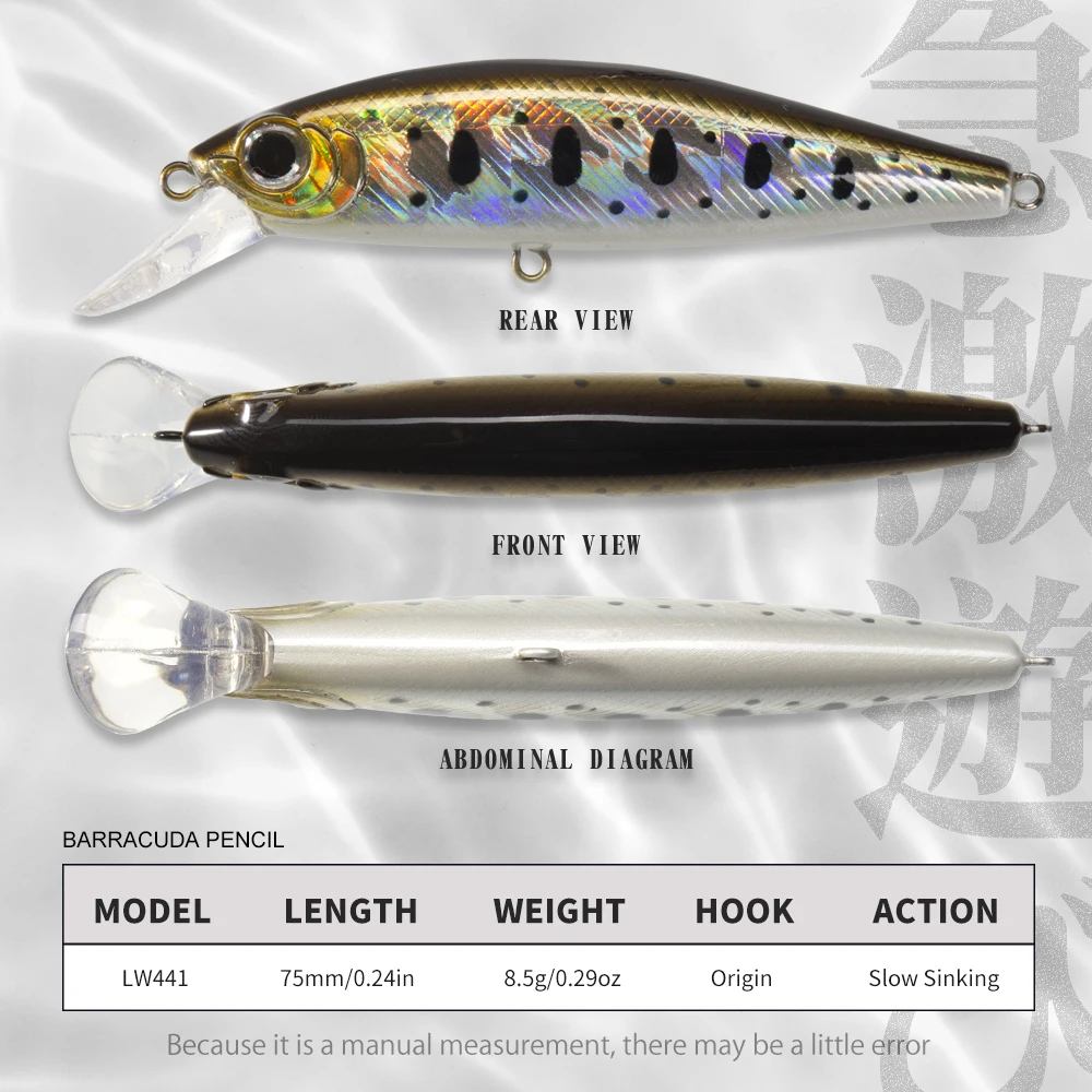 Hunthouse Rigge Flat Minnow Fishing Lure lento affondamento Hard Bait Wobbler 75mm 8.5g artificiale acqua salata luccio Bass Sea Fish Tackle