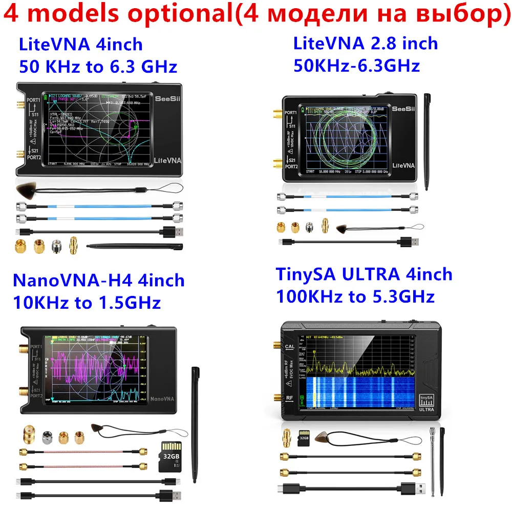 LiteVNA Upgraded 2.8 inch NanoVNA 50kHz-6.3GHz Vector Network Analyzer Antenna Analyzer with MicroSD Slot Support Data Storage