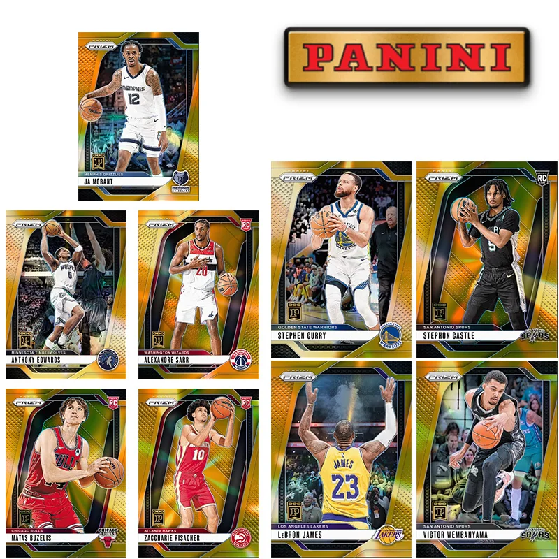 

Panini 2024-25 NBA Base Prizms Gold Shimmer Victory Wembanyama Lebron James Stephen Curry Diy Basketball STAR Trading Card Gift
