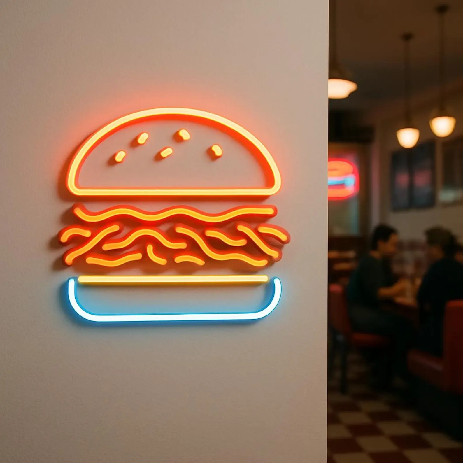 Pulled Pork Sandwich Neon Sign,Fast Food Restaurant Wall Decor,Kitchen Neon Decor,Business Owner Gifts,Pork Sandwich Led Sign