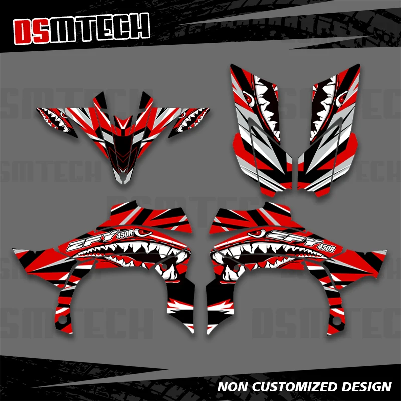 

DSMTECH ATV For Yamaha YFZ450R YFZ 450R 2009-2013 Full Plastics Background Graphics Sticker Decal Personality Decoration