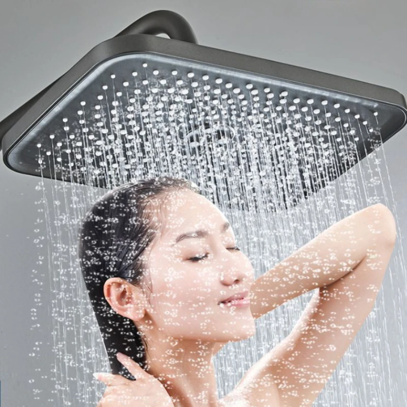

Gun ash three-hole pressurized shower Soft silicone drain hole Hotel bathroom shower Handheld pressurized showerhead