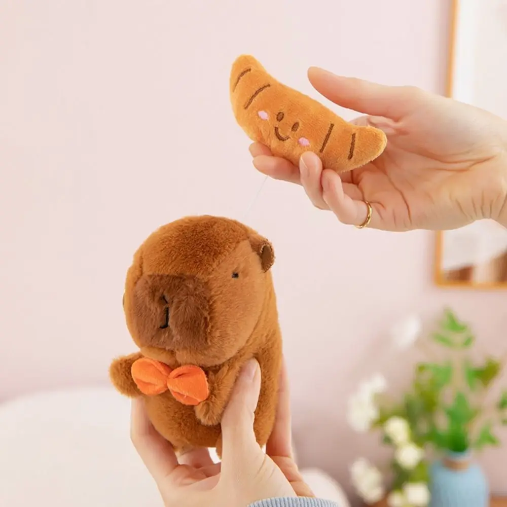 Lovely Stretchable Capybara Keychain With turtle Cartoon Couple Keychains Animal Kawaii Capybara Doll Hanging Accessory