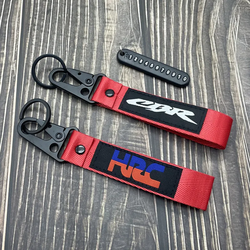 Motocicleta 3D Bordado Keychain, Corrente Chaveiro Anel, Chaveiro para Honda, CBR650, R, F, CBR600, RR, CBR1000RR, 1100XX, CBR 900RR, 929RR, 954RR