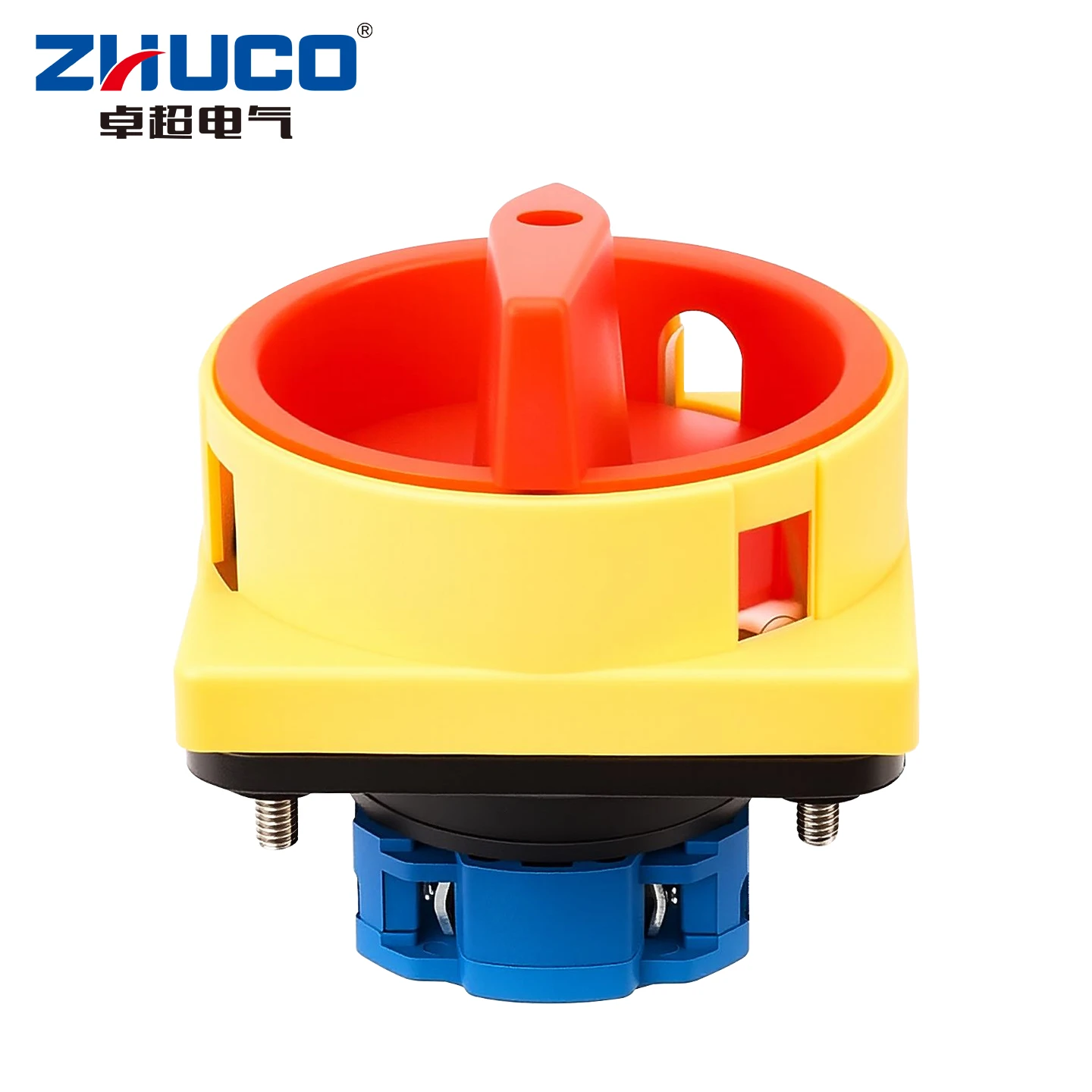 Zhuco 2-Position Selector Switch 20A 690V, 4-Terminal Universal Rotary Cam Selector with Locking Switch, Suitable for Distribution Cabinets, Machine Tools, Industrial Panels (Szw26-20/1Gs, on Off, Off on)
