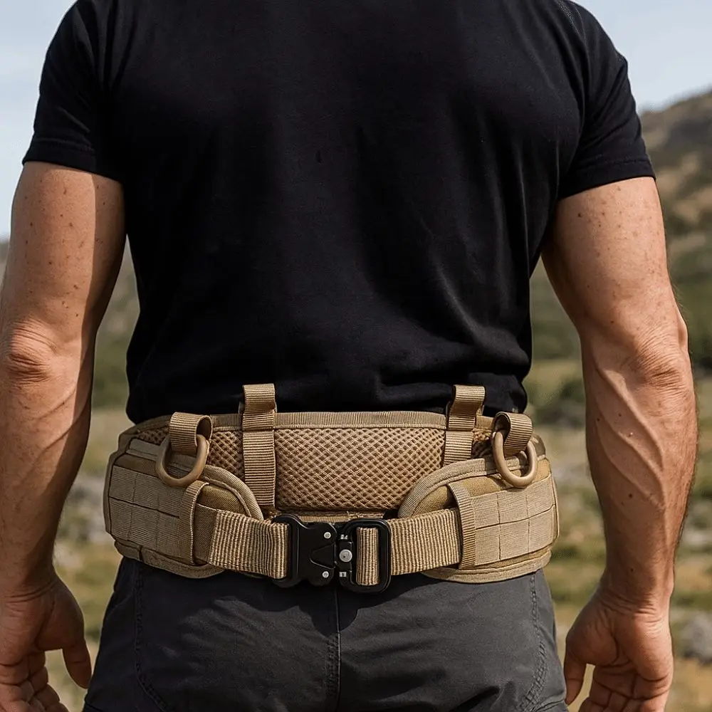 حزام معلق قابل للتعديل حزام خصر للرجال متين قابل للتنفس حزام خارجي أكسفورد مقاوم للاهتراء حزام قماش رياضي تسلق الصخور #3