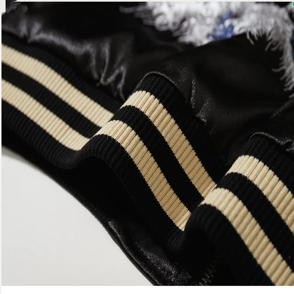 Vintage Plus Size Men Boys Loose Embroidered Japanese Sukajan Souvenir Jacket Hip Hop Oversized Coats Streetwear Bomber