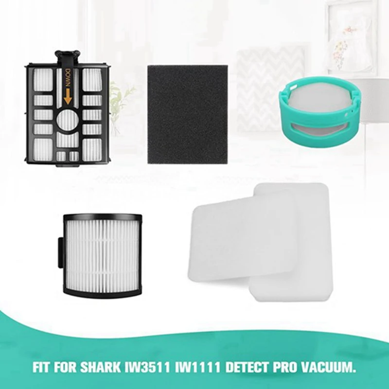 For Shark IW3511/IW1111 Detect Pro Cordless Vacuun,HEPA Filters,Base Pre-Filter Kit,Foam Filter,Odor-Cartridge Easy Install