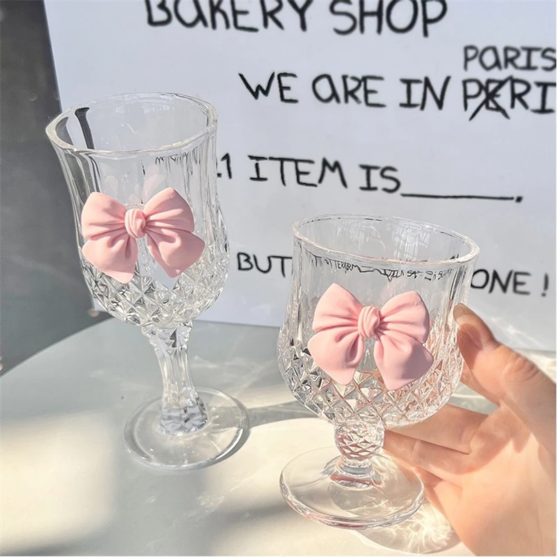 

Бокал в скандинавском стиле, нишевый дизайн, стеклянный стакан с бантом, простой домашний стакан для виски, чашка для напитков, соков и десертов