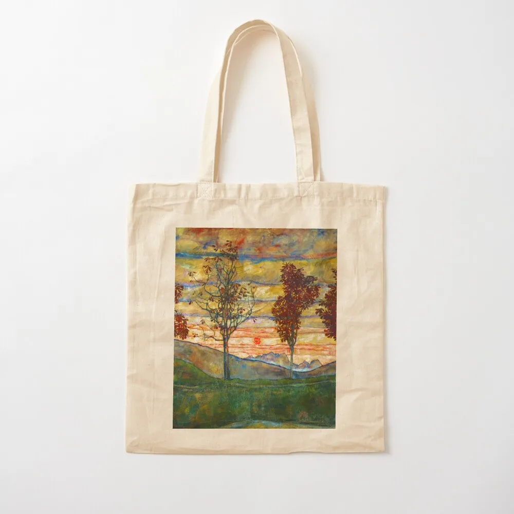 Egon Schiele Four trees, 1917 Tote Bag Handbags Cloth bags