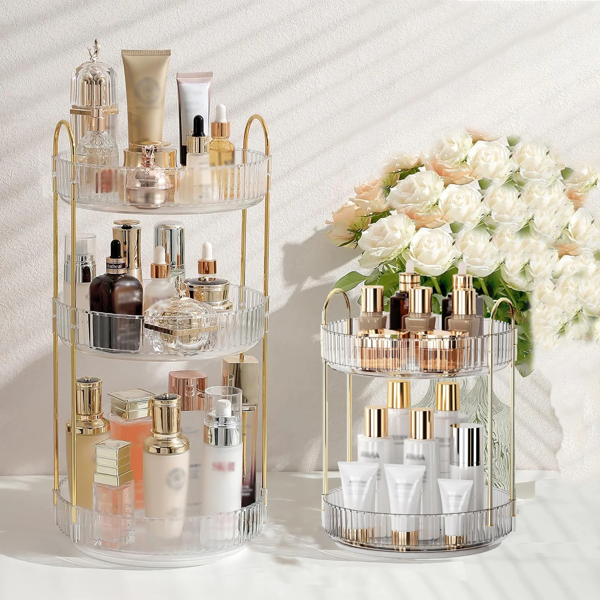 360 Degree Rotatable Cosmetic Storage Rack Organizer