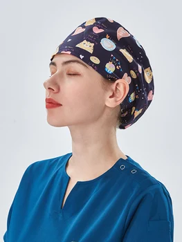 Japońskie grube bawełniane czepki do peelingu medyczny kapelusz do karmienia Cordlock chirurgiczny Bouffant nakrycia głowy odprowadzająca wilgoć czapka robocza szefa kuchni K261