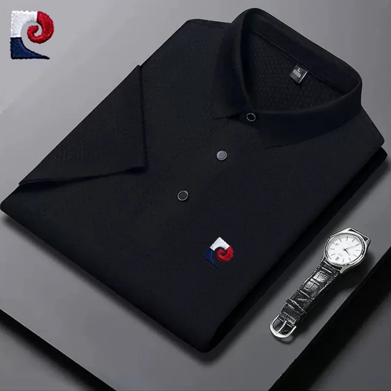 New summer high-quality short sleeved polo shirt for men, trendy, fashionable, casual, breathable and cool top