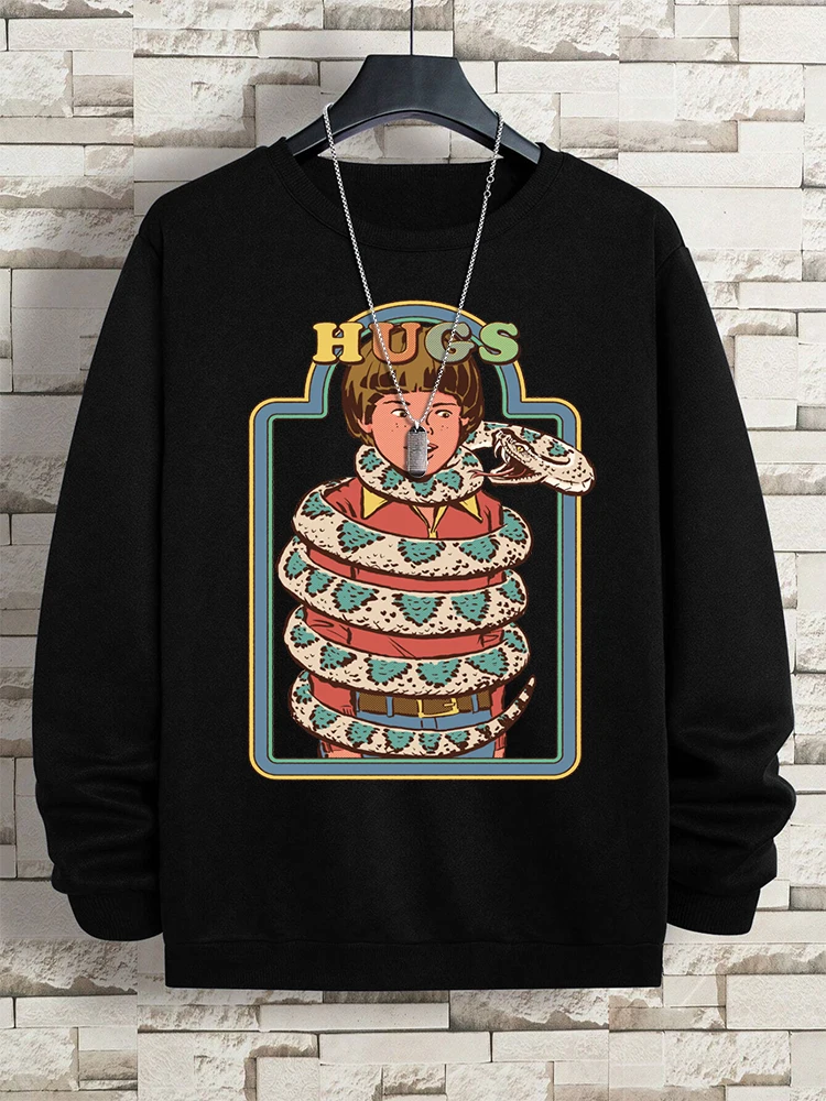 The Intimate Embrace Of Venomous Snakes Hoody Man Creativity Loose Hoodies Vintage O-Neck Sweatshirt Oversized Loose Clothing
