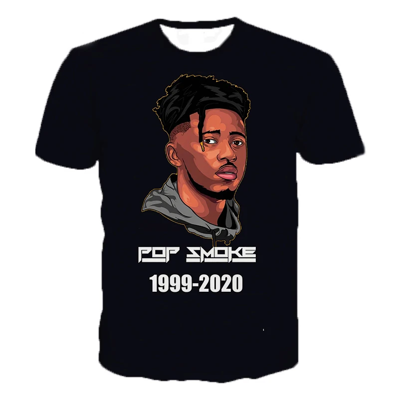 

Popular Rapper Pop Smoke 3D Printed T-shirt Rapper Pop Smoke Hip Hop Cool Men Hip-hop Round Neck Oversized Causal Clothing