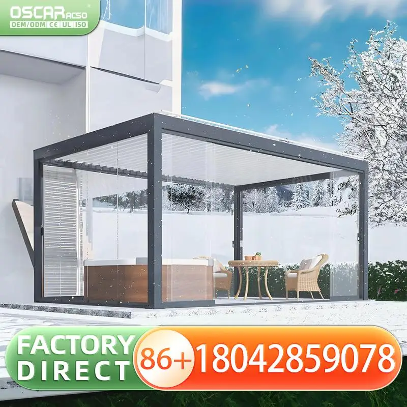 

3x3 3x4 4x4 6x4 m Modern Outdoor Bioclimatic Aluminum Louver from Factory Pergola