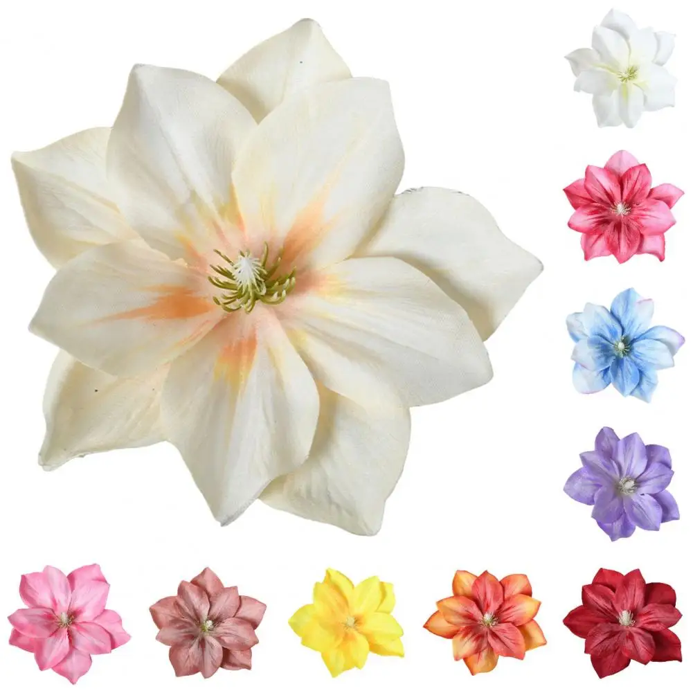 Artificial Flower Diy Flower Craft 2 Pcs Artificial Lotus Flower Heads Small Realistic Clematis Blooms Diy Wedding for Home 97