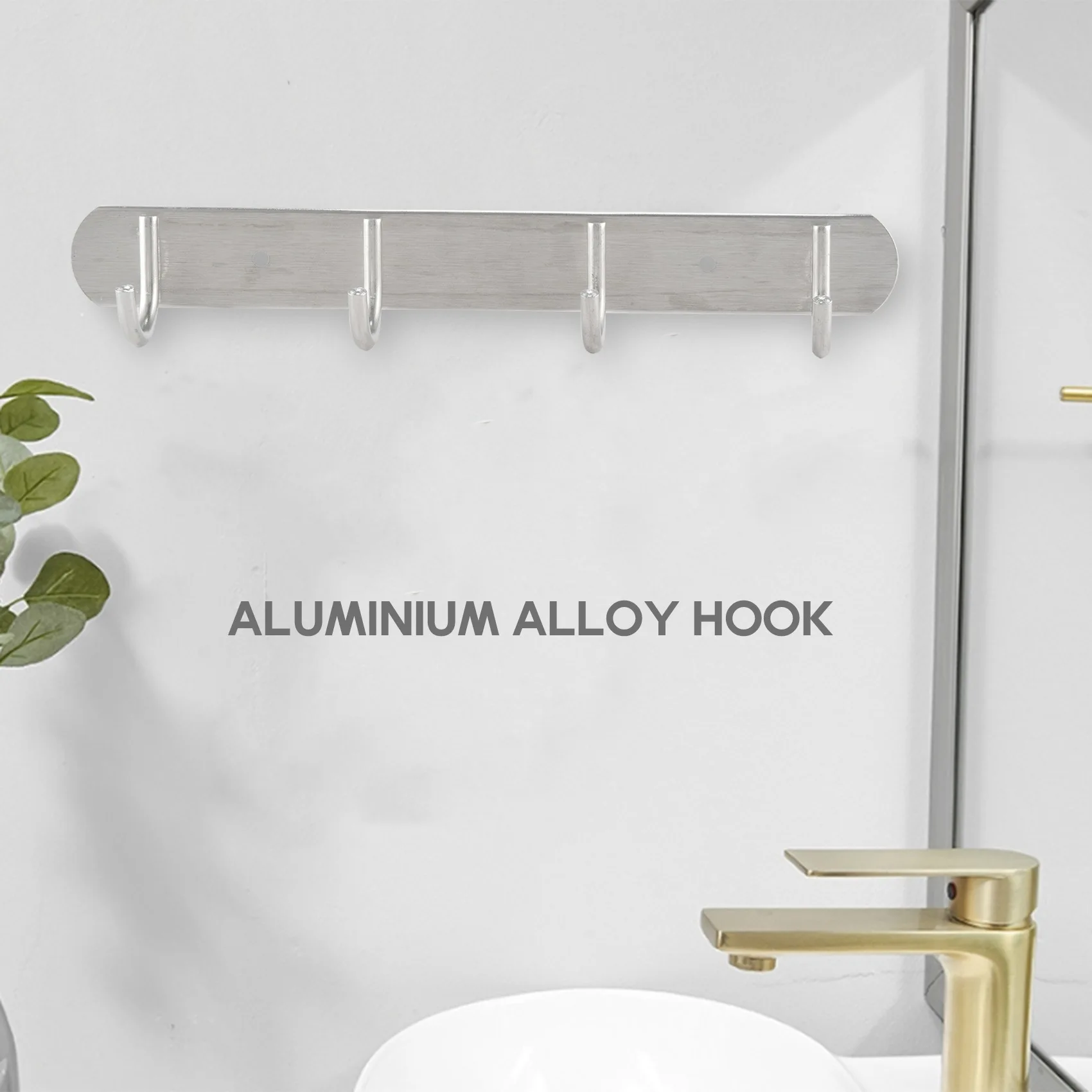 Aluminium 4 Hanger Handdoek Hoed Jas Kleding Muur Mount Rek Haak