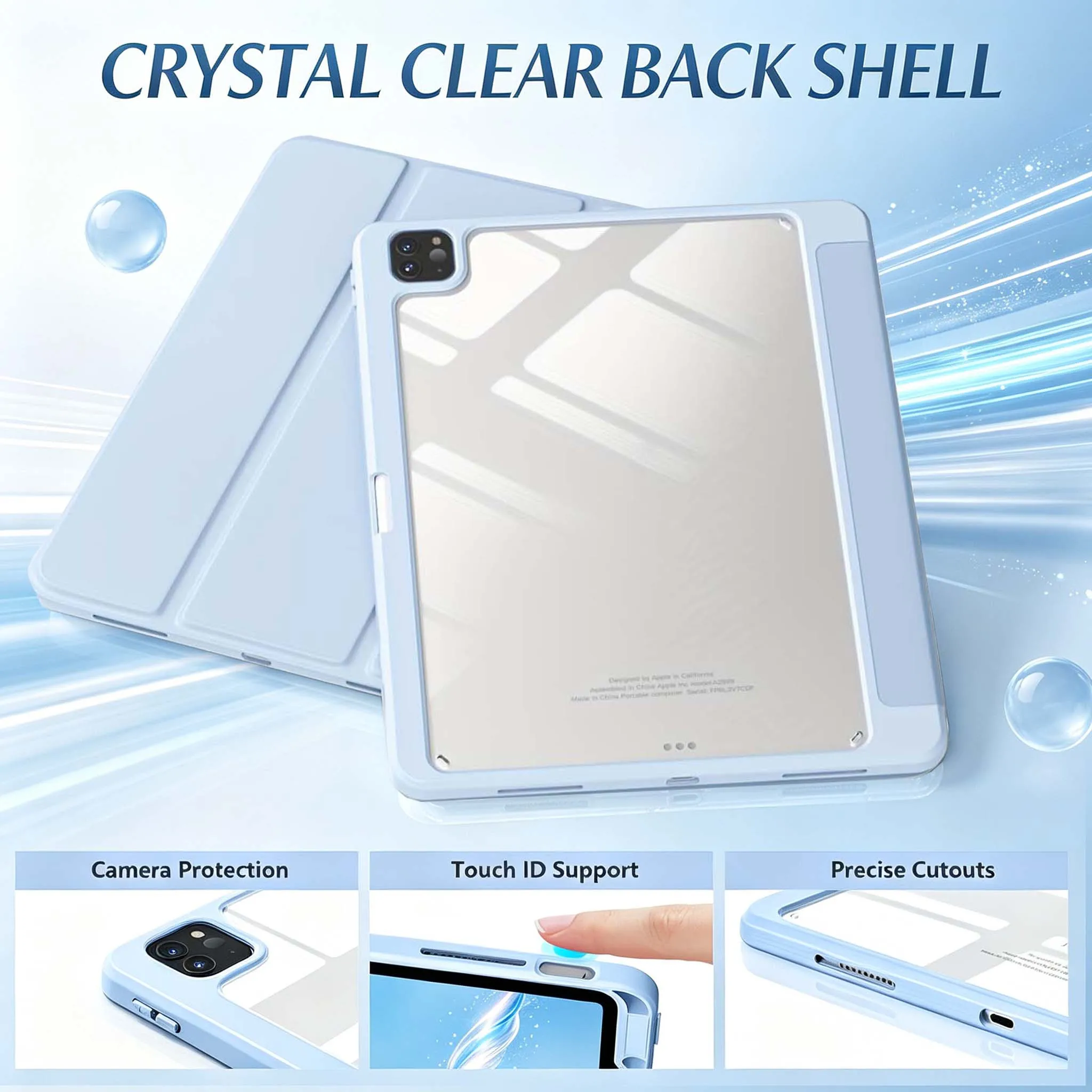 For iPad (A16) 11th 10th Generation Air 4th 5th 10.9 Pro 11 M2 M3 M4 2026 2025 2024 2022 Magnetic Flip Smart Cover Pencil Case
