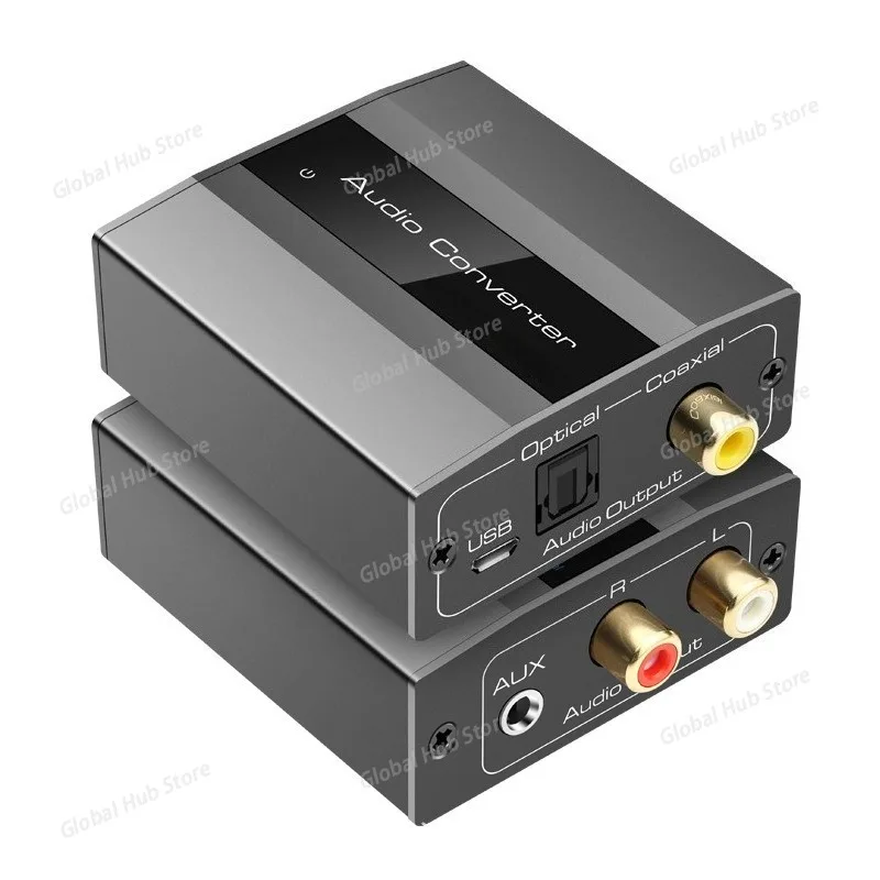 

96KHz Analog To Digital Audio Converter with RCA 3.5mm Jack Stereo To Optical Toslink SPDIF Coaxial Audio Adapter for TV PS3
