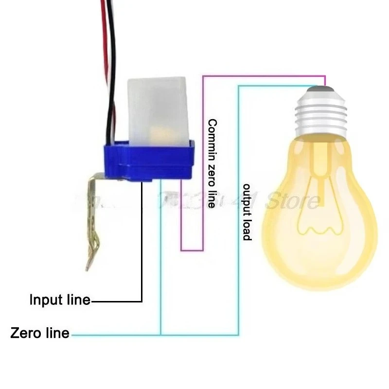 Automatic Auto On Off Photocell Street Light Switch DC 12V 24V AC 110V 220V 50-60Hz 10A Waterproof Photo Control Sensor Switch