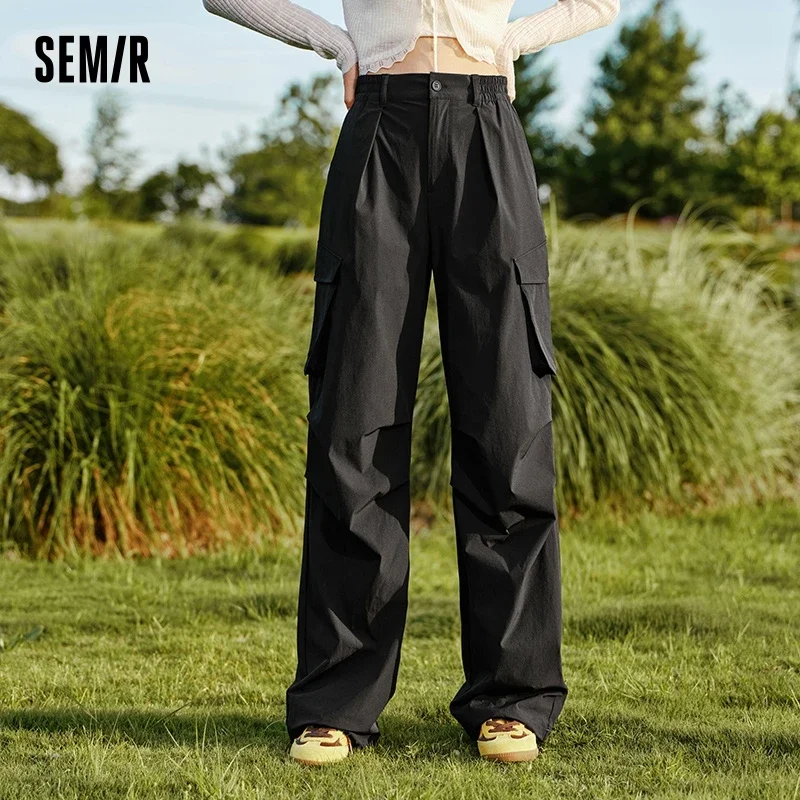 Semir Casual Pants Women Leg-Lengthening Moisture-Wicking Quick-Drying Wide-Leg Pants 2024 Autumn New Elastic Work Pants