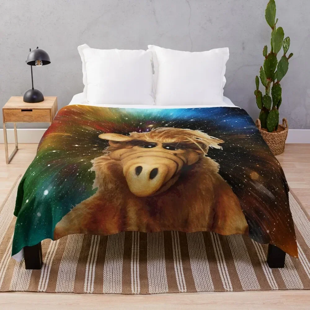 

Alien Life Form in galaxy Throw Blanket Luxurious Soft Fuzzy Blanket for Sofa Bed