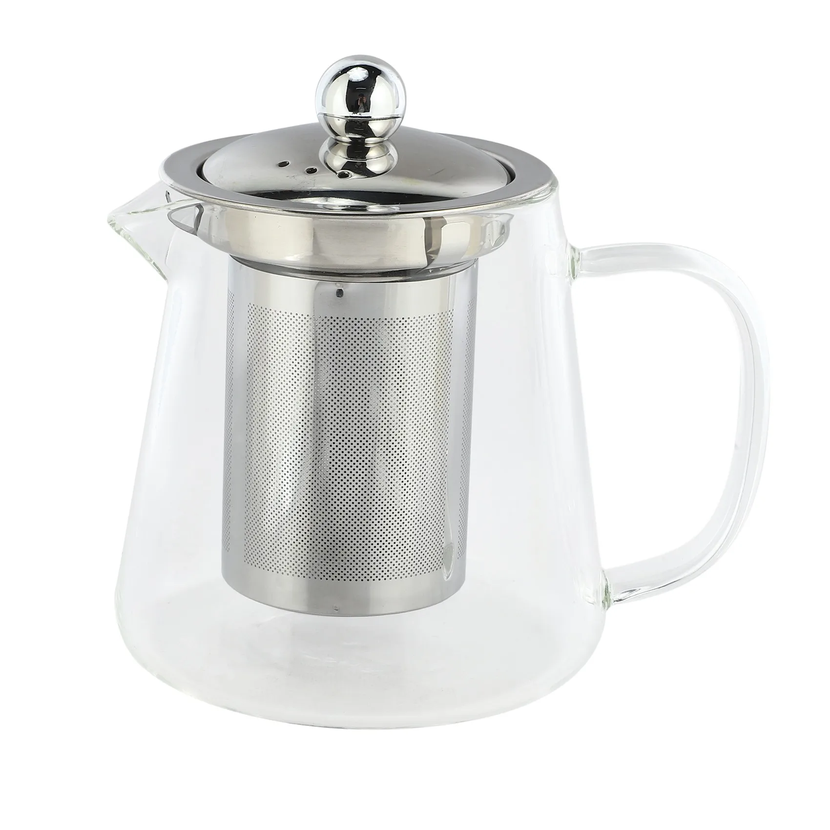 5Sizes Good Clear Borosilicate Glass Teapot With 304 Stainless Steel Infuser Strainer Heat Coffee Tea Pot Tool Kettle Set 380Ml