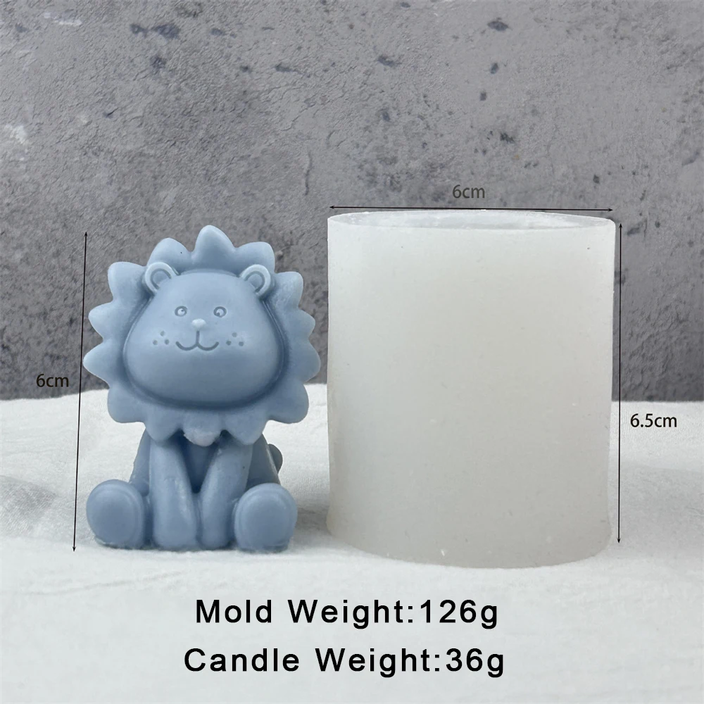 3D Cute Lion Silicone Mold Animal Fondant Cake Decorating Tools Chocolate Baking Mould Handmade Aromatherapy Gypsum Candle Mold