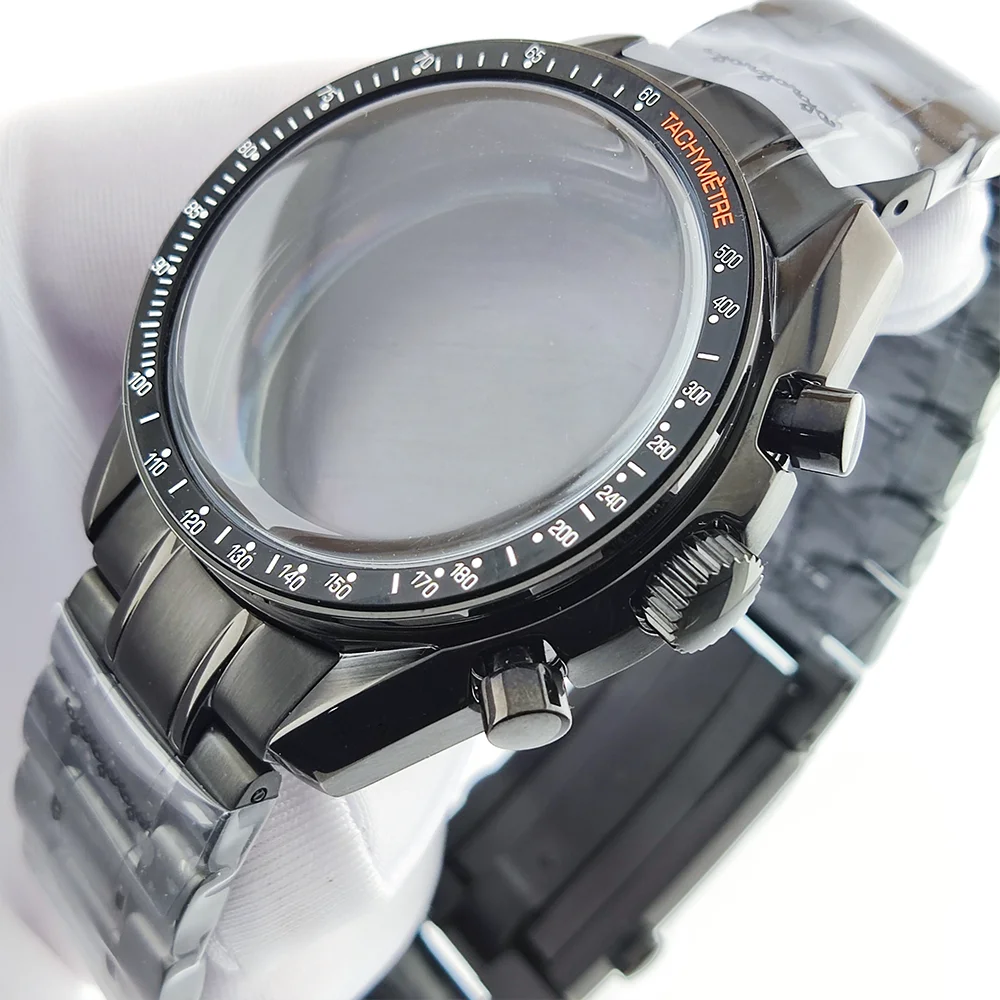 VK63 حافظة 40 مللي متر حافظة ساعة رجالي حافظة سوداء زجاج الياقوت مقاوم للماء يناسب 32.5 مللي متر حافظة ساعة فاخرة