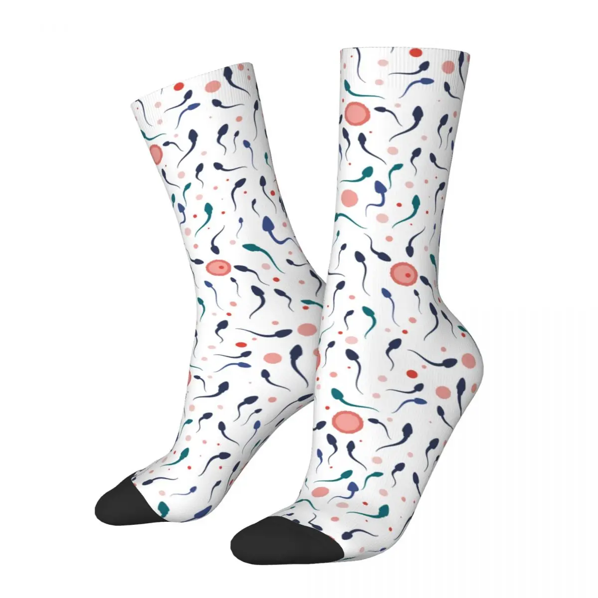 Cozy Female Socks Cute Moving Spermatozoons Merch Comfortable Kawaii Sperm Cell Graphic Socks All Season Gifts