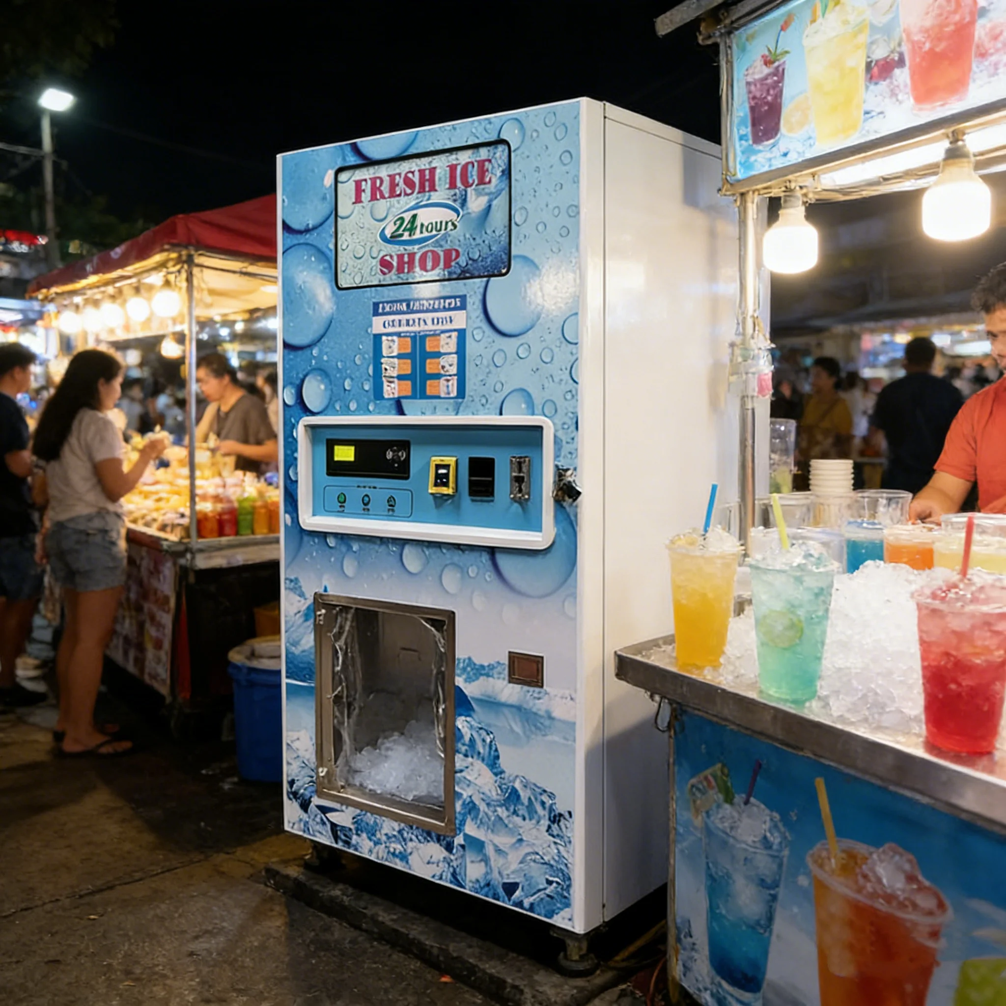 

Customized Fully Automatic Ice Slush Vending Machine Commercial Smoothie Vending Machine Slushy Machine Support Credit Cards