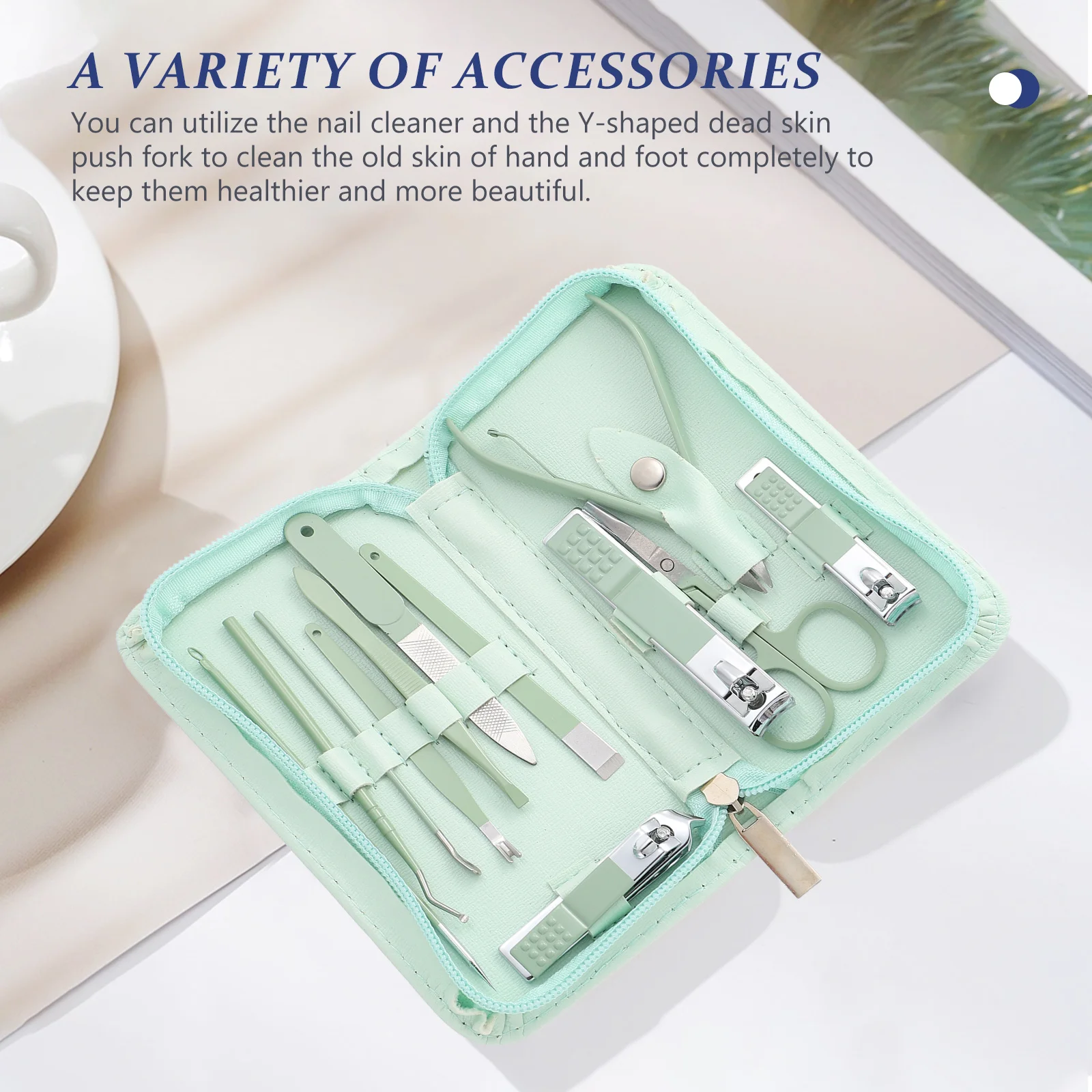 1 مجموعة الفولاذ المقاوم للصدأ مسمار المقص مجموعة المحمولة مانيكير كيت متعددة الوظائف باديكير كيت أداة العناية بالأظافر المنزلية مجموعة
