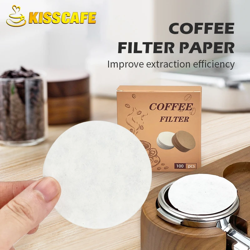 Round Coffee Filter Paper Filter Basket Secondary Water Separation For 51MM 54MM 58MM Espresso Portafilter Barista Accessories