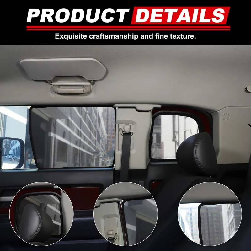For Toyota FJ Road Cruiser 2007-2021 full window screen car side window net sun protection thermal insulation sun visor 8pcs