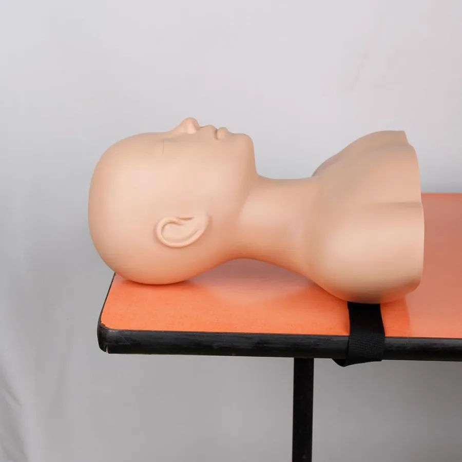 หุ่นฝึกแต่งหน้าและนวดอเนกประสงค์ พร้อมวิกผมและที่วางหมวก สำหรับฝึกอบรมร้านเสริมสวย ผลิตจากซิลิโคนสัมผัสนุ่ม