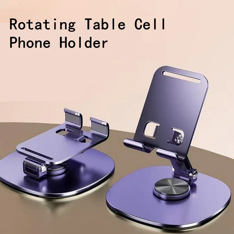 1PC Rotating Table Cell Phone Holder Support Desktop Stand For iPad For Samsung For iPhone 15 14 13 Mobile Mount