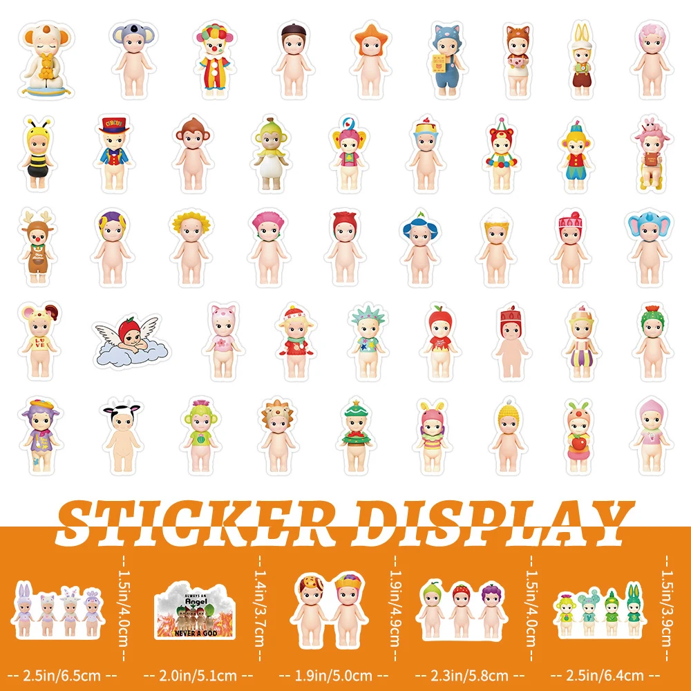 10/30/50/100pcs Sonny Angel Character Goods Stickers Cute Cartoon Doll Sticker Water Bottle Phone Case Luggage Decals Decoration