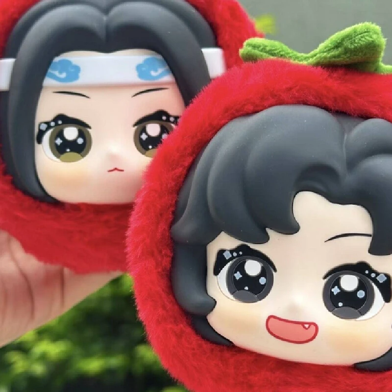 مو داو زو شي صندوق أعمى من القطيفة سلسلة ألوان الفاكهة المعطرة Mdzs أنيمي الطرفية وي Wuxian Lan Wangji الفراولة قلادة اللعب