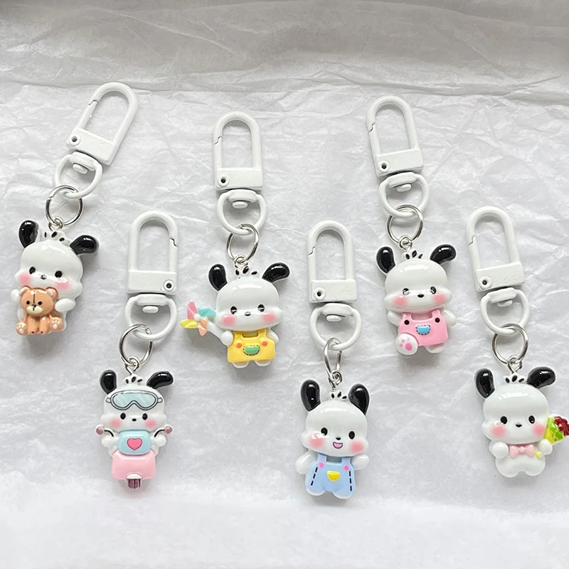 Kawaii Sanrio Pochacco Key Chain Anime Keychain Cartoon Resin Doll Key Holder Cute Jewelry Gift For Girls