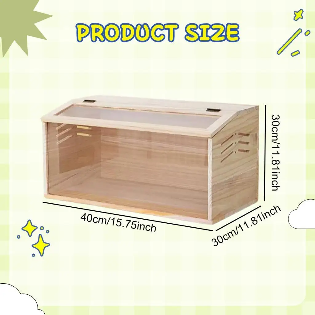 Chick Brooder Box Wooden Small Chicken Coop Poultry Breeding Box Quail Birds for Duck Mouse Gerbils Hedgehog Climbing