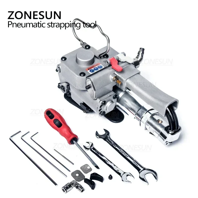 ZONESUN Alat Penyegel Strapper Portabel Pneumatik XQD-19/25 Pita Sabuk Palet Ban Penyegel Mesin Strapping dan Tensioner