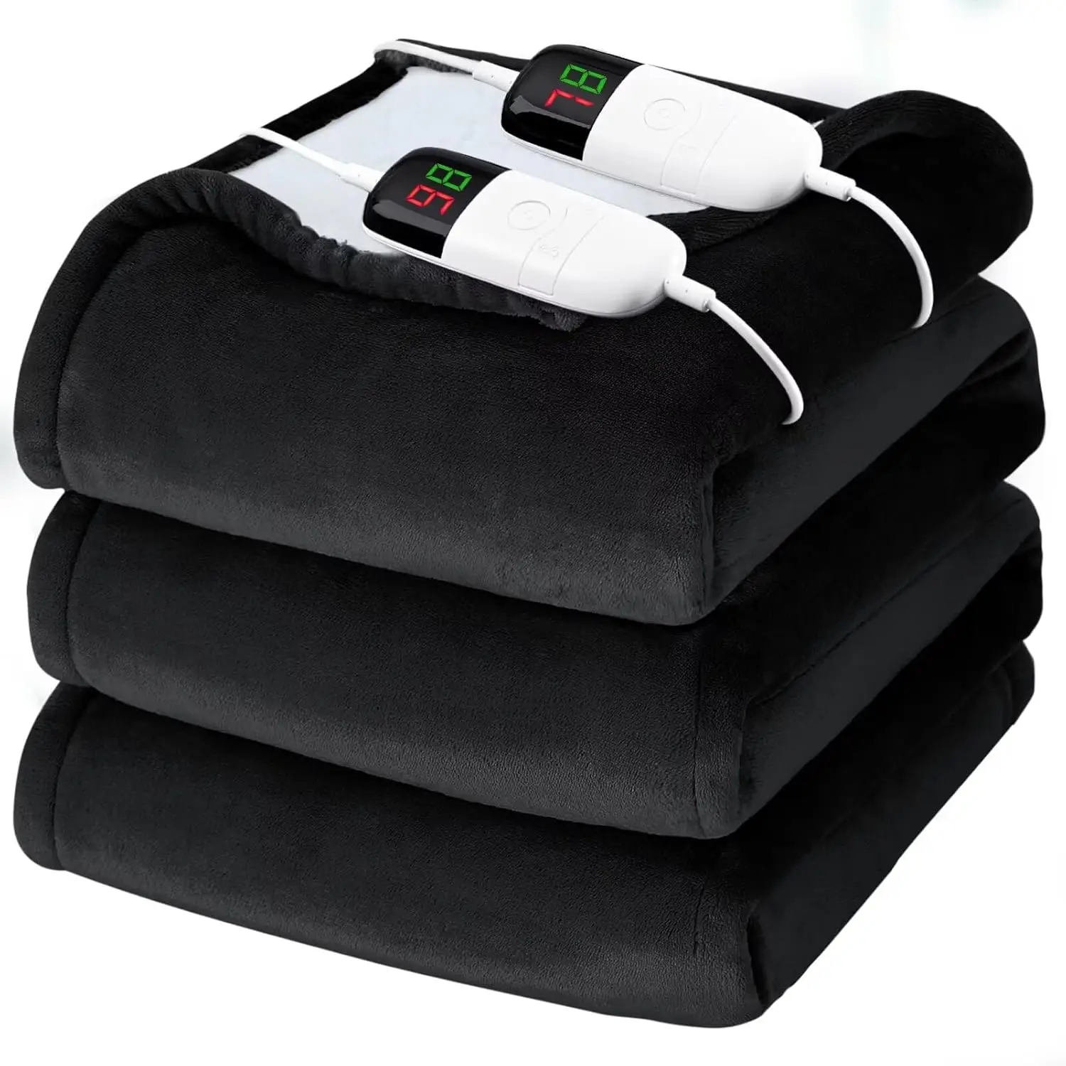 

King Size Electric Blanket with Dual Control, 10 Heat Levels, Auto Shut-Off, Soft Flannel for Winter Comfort