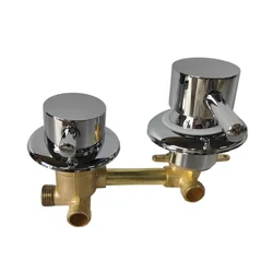 Bathroom Brass Faucet 3 Way Mixing Valve Water Outlet Thread Center Distance 10cm Shower Mixer Cabin Wall Mount Bathroom valve