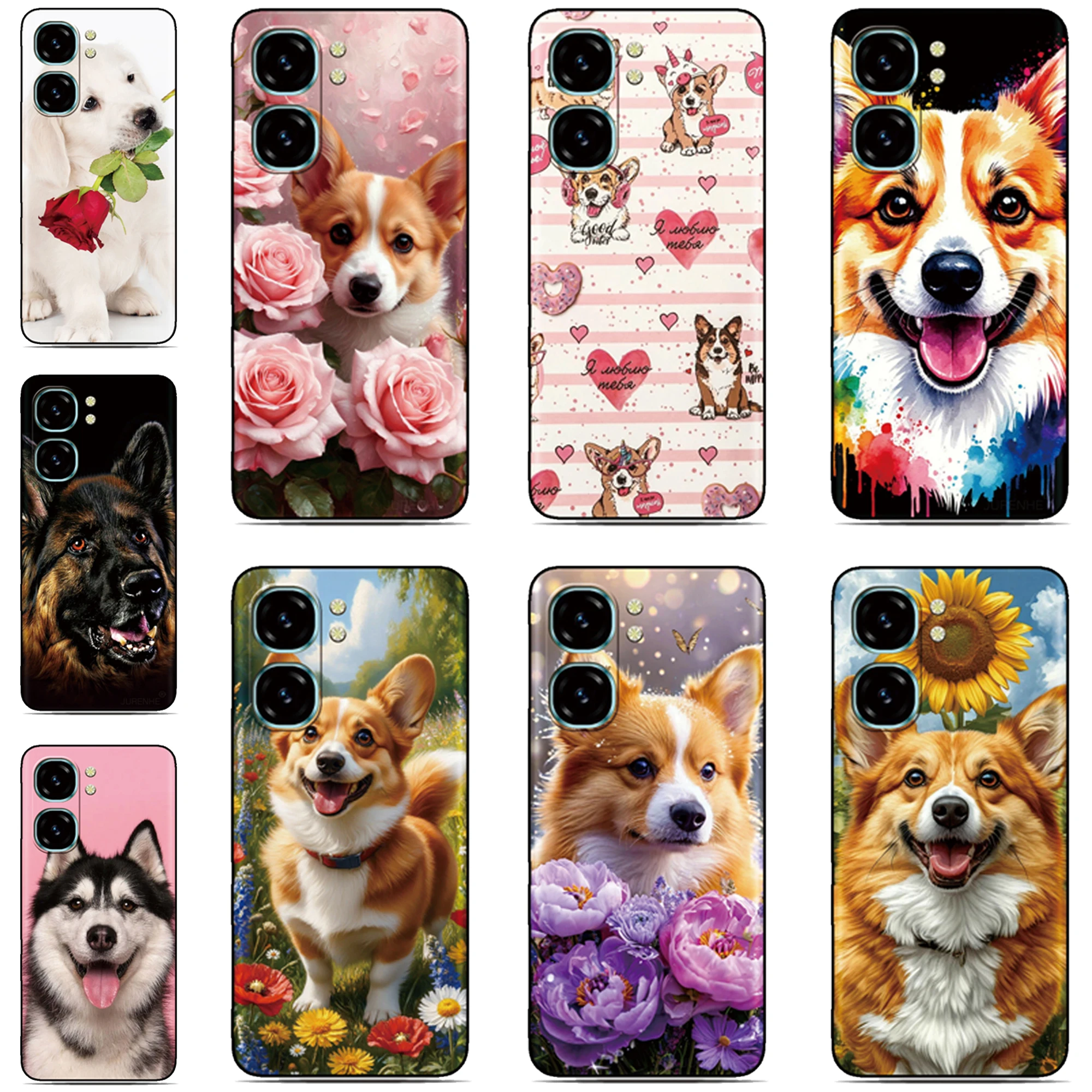 Funda de teléfono con diseño de cachorro de perro Pug, para Alcatel V3 Pro Classic 1B 1S 1SE 3L 1 1C 1X 1V 2019 2020 2021 2022 Vodafone Smart E9