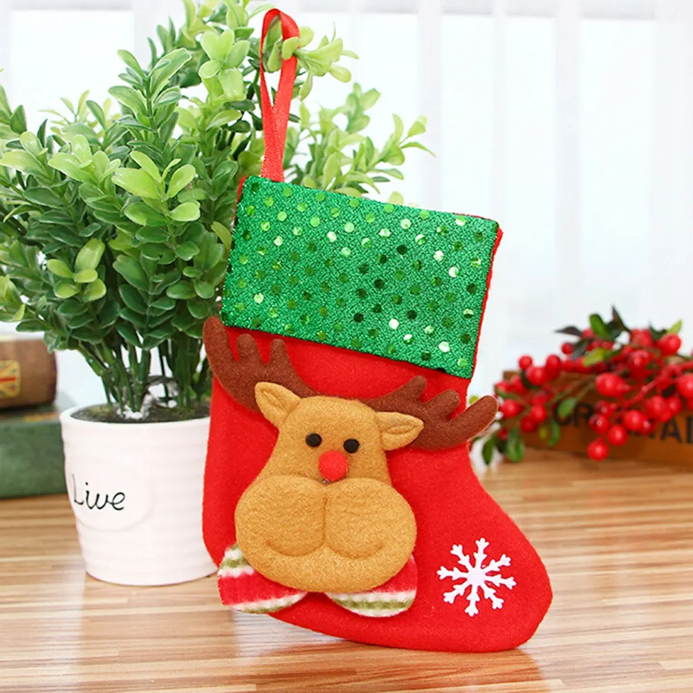 12個入り-クリスマスソックオーナメント-クラシックデザイン-ホテル、バー、レストランのツリー用クリスマスデコレーション