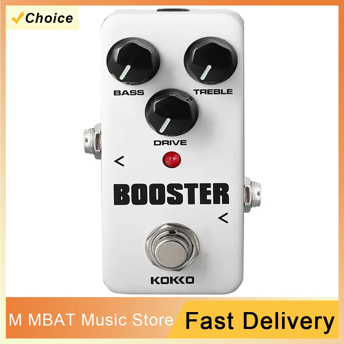 

KOKKO BOOSTER Педаль эффектов для электрогитары FBS-2 Портативный гитарный эффект True Bypass с питанием от адаптера переменного тока Мини-эффектор гитары