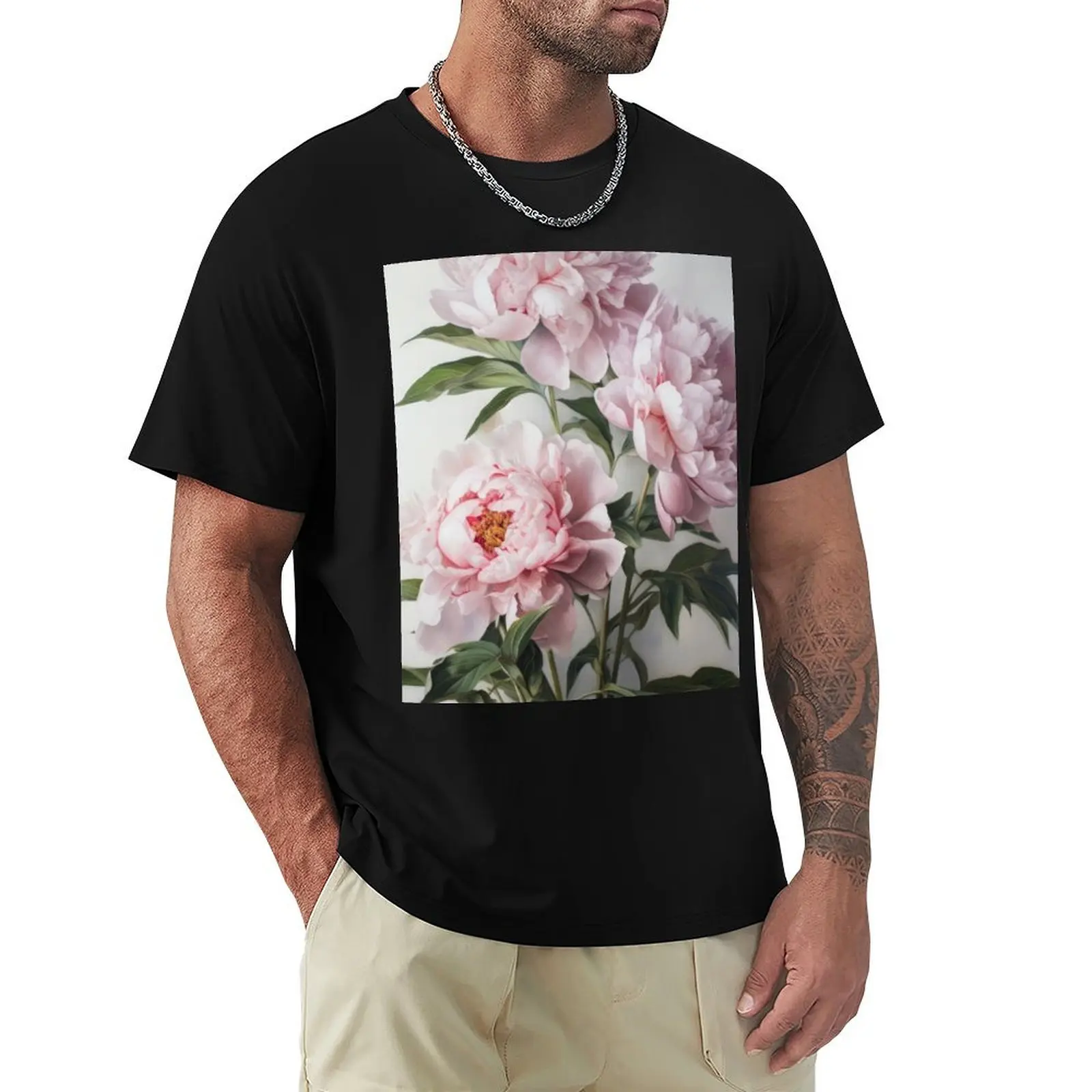 

Pink Peonies T-Shirt football t shirt custom shirt mens big and tall t shirts