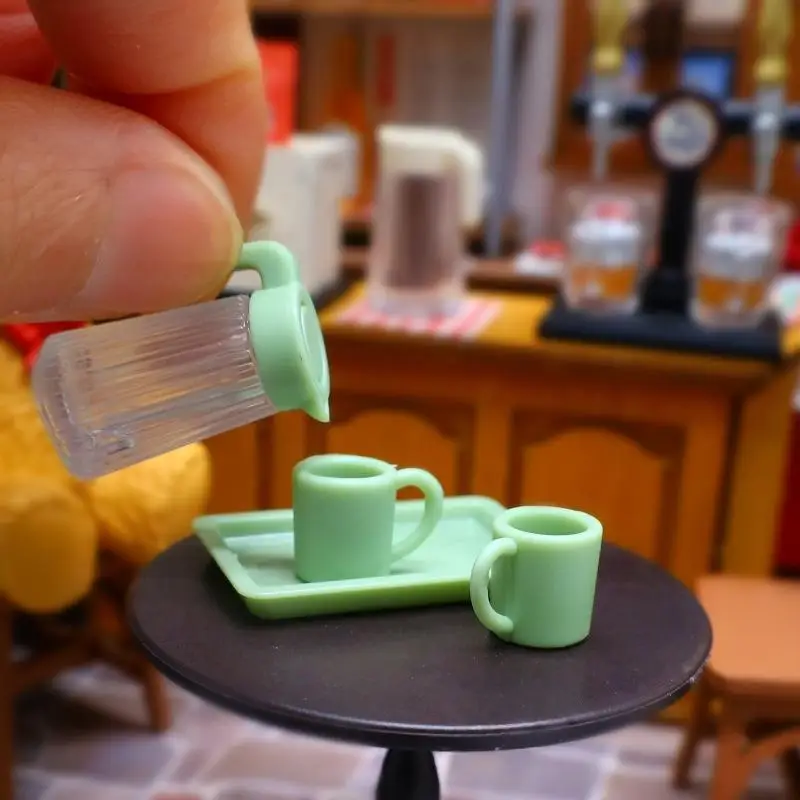 Casa de muñecas en miniatura, simulación de comida, bebida de té de limón helado de verano para muebles de casa de muñecas, adorno modelo de escena para sala de estar, 3/4 Uds.