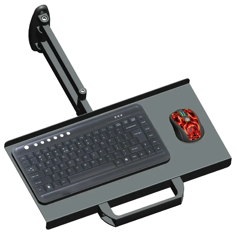 S101B Black, Miniature Keyboard Special Keyboard Mouse Tray Keypad Bracket Hanger Telescopic